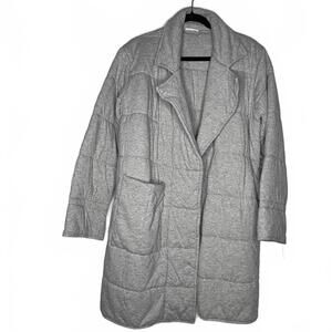 Skin Sierra Cotton Duvet Light Gray Quilted Robe - No Belt - sz 1 (XS/S)